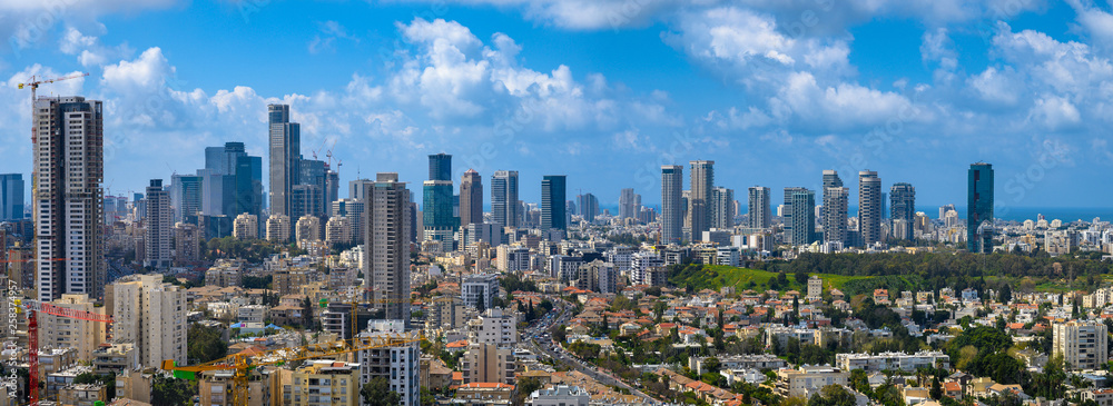 Panoramic view of Tel Aviv towers, Israel