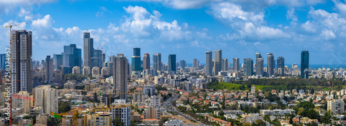 Panoramic view of Tel Aviv towers, Israel © borisbelenky