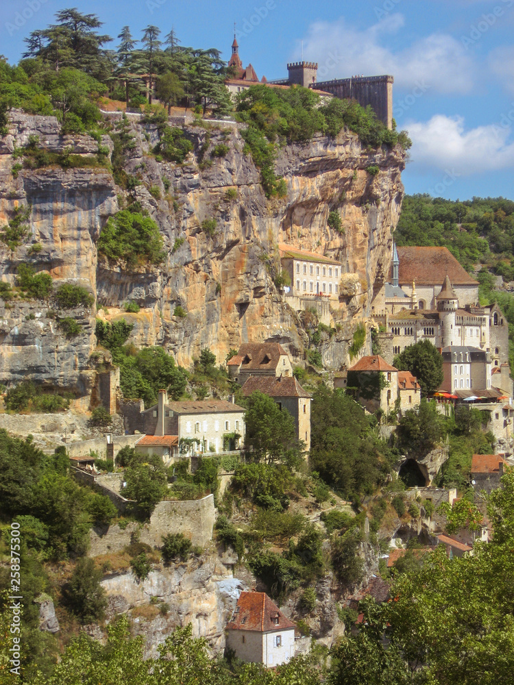 Rocamadour village perched on a cliff, France