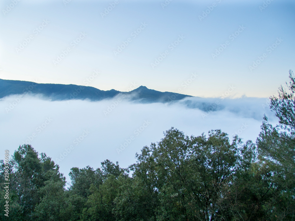 Mountains with fog