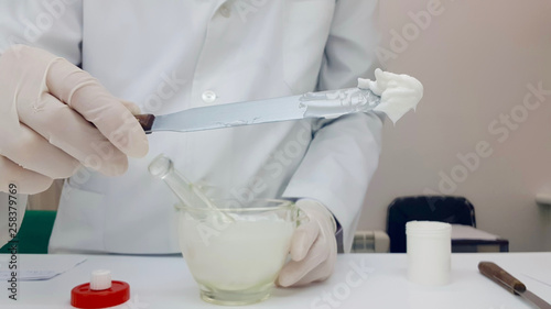 Preparing prescriptions in the pharmacy laboratory