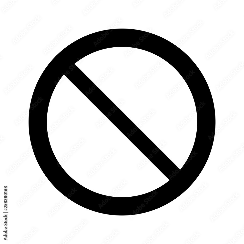 black Not Allowed Sign, isolated on the white, internet icon, illustration vector black Not Allowed Sign, isolated on the white, internet icon, illustration vector