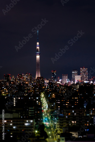 Wallpaper Mural aerial photography of Tokyo night view. Tokyo, Japan  Torontodigital.ca