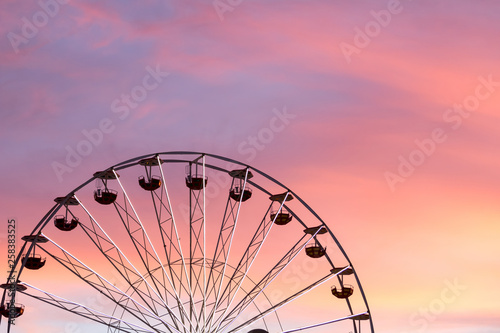 Ferris wheel at the sunset