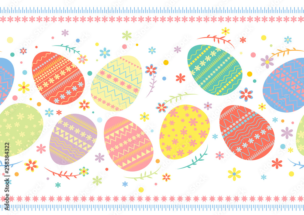 Set of colorful Easter eggs with different patterns. Set of colorful Easter eggs with different patterns.