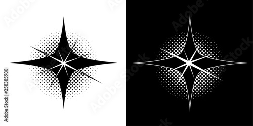 brilliant bright light and dark diamond star symbol icon logo insignias 