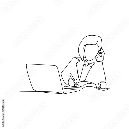 line drawings continuously receive calls while working.
