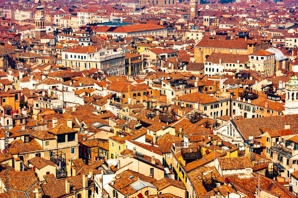 taly, Venice, panorama of the city from the belvedere of the bell tower of San Marco