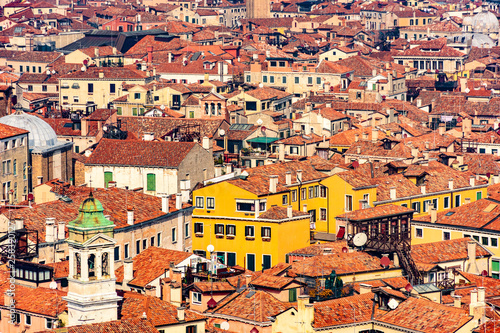 taly, Venice, panorama of the city from the belvedere of the bell tower of San Marco photo