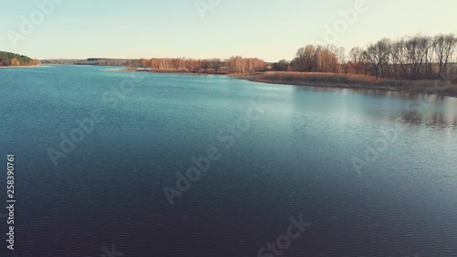 Aerial view of a big river