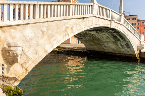 Italy, Venice, view of canals among the typical Venetian houses.