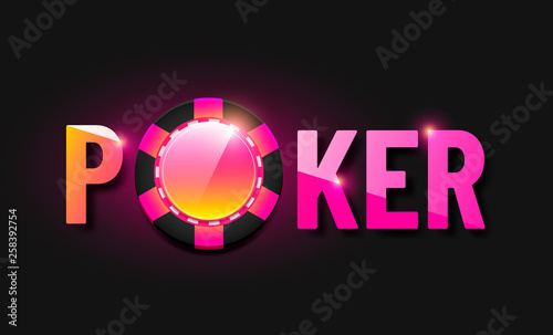 Poker banner with chip