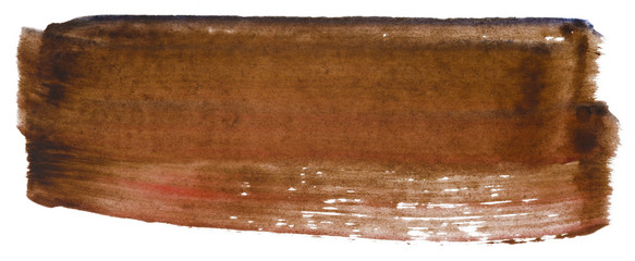 brown watercolor blot with inked brush and paper texture hand-drawn.