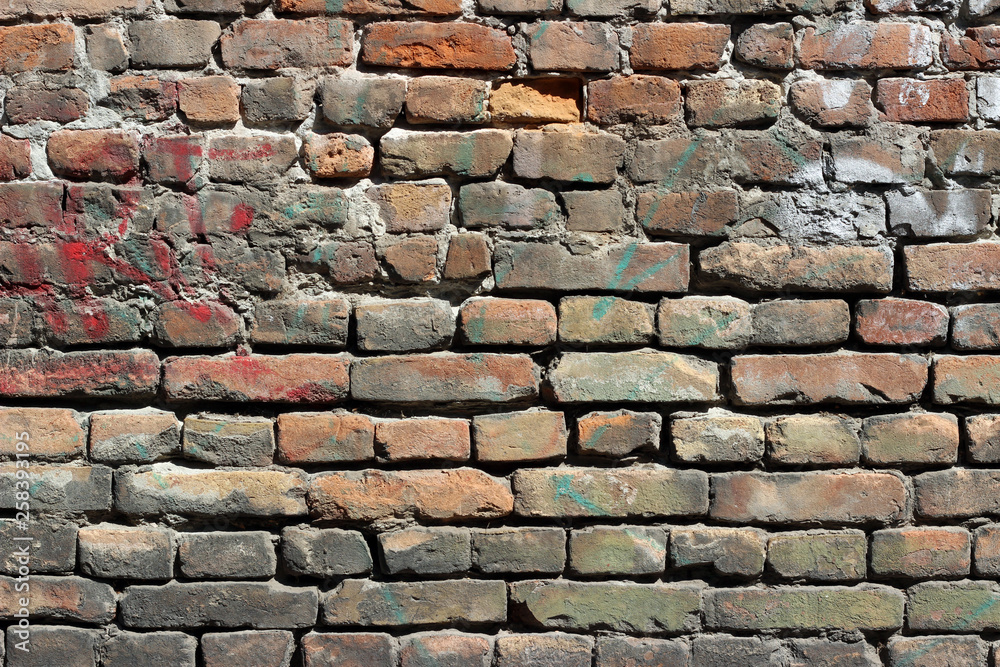 Fototapeta premium Old aged brick wall surface texture