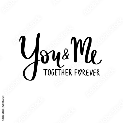 Vector hand drawn lettering phrase about love.