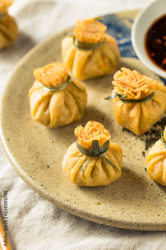 Homemade Deep Fried Shrimp Purse Dumplings Homemade Deep Fried Shrimp Purse Dumplings
