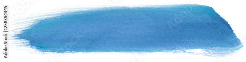 inked watercolor strip on paper blue