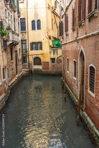 Italy, Venice, view of canals among the typical Venetian houses. © benny