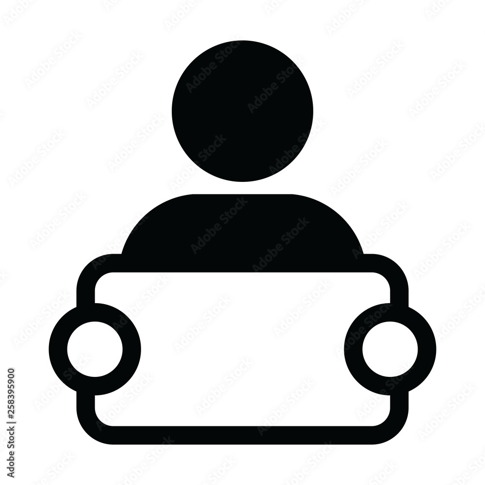 Campaign icon vector male person profile avatar symbol with signboard for advertising in glyph pictogram illustration Campaign icon vector male person profile avatar symbol with signboard for advertising in glyph pictogram illustration