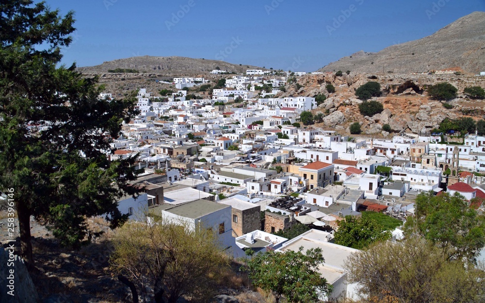 View of the white Lindos