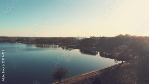 Aerial shot of a big river