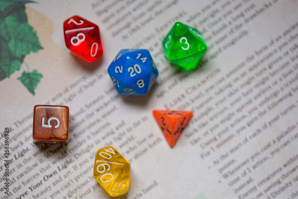 Variety of Colorful Polyhedral Dice Variety of Colorful Polyhedral Dice