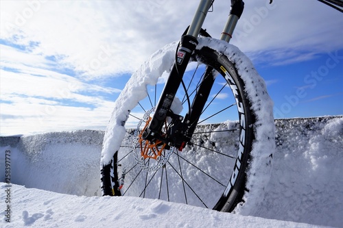 bike in snow