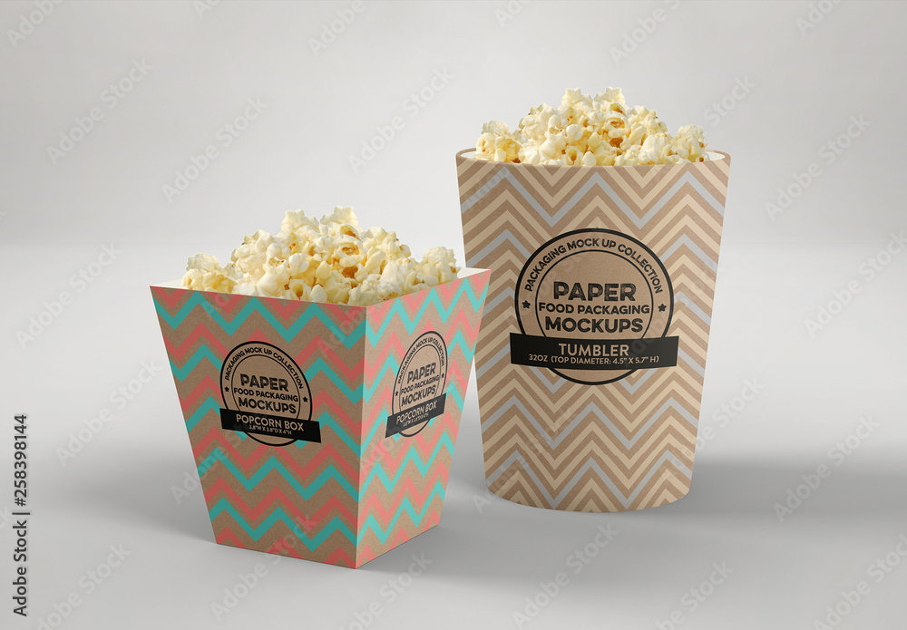 Popcorn Boxes Mockup Stock Template Adobe Stock