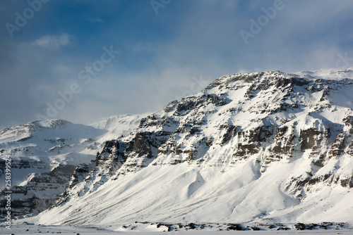 Iceland Mountain in a Windy Day