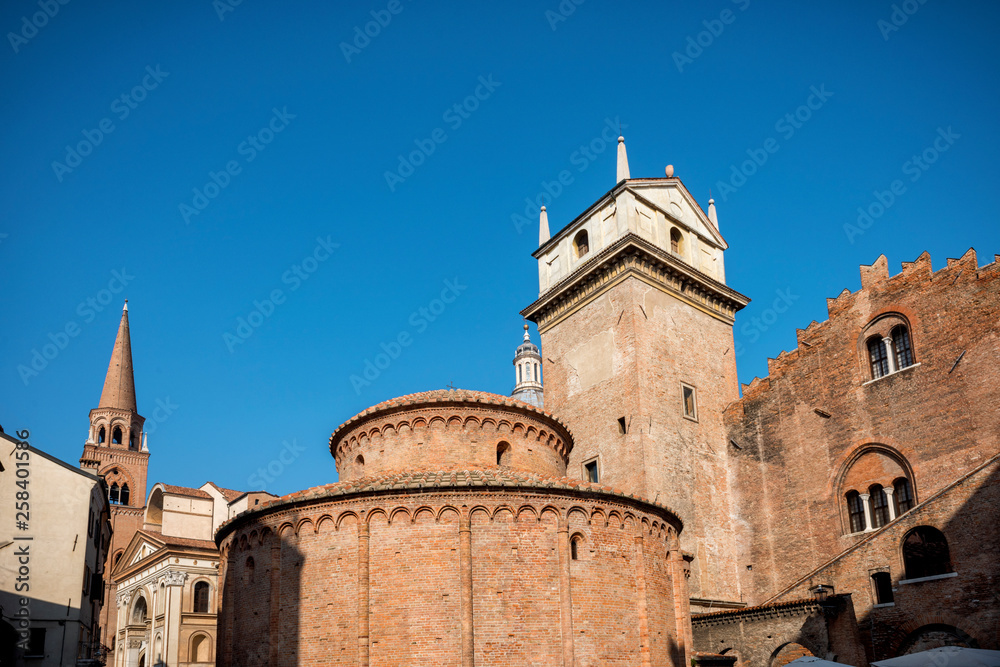 MANTUA: Rotonda di San Lorenzo church and Clock tower in Mantua (Mantova). Italy