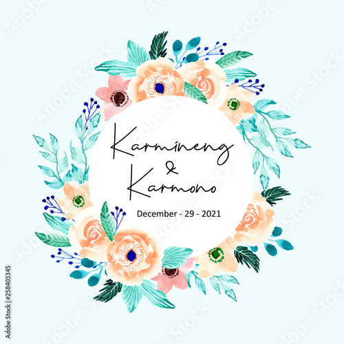 sweet watercolor floral wreath frame