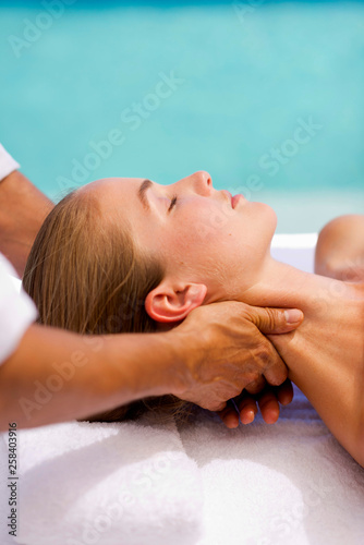 Neck massage by the sea