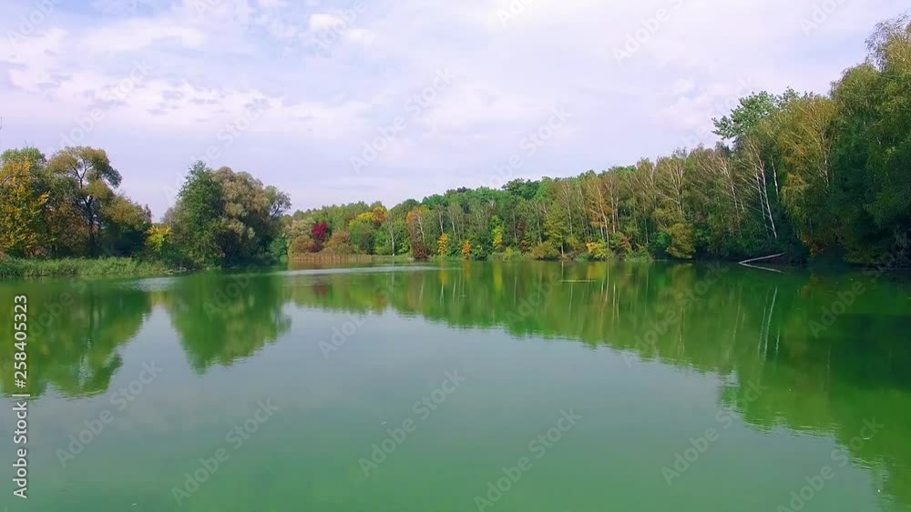 Autumn nature aerial landscape flight over beautiful park with ponds and lakes, Autumn nature aerial landscape flight over lake and brightly colored forest, Autumn nature aerial landscape flight over beautiful park with ponds and lakes, Autumn nature aerial landscape flight over lake and brightly colored forest,