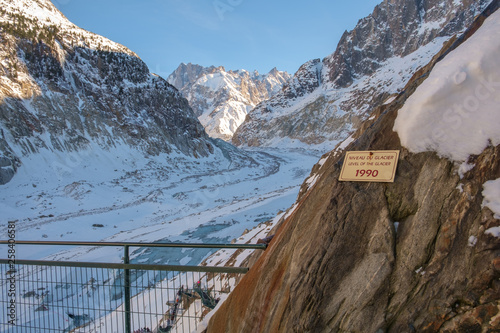 The  'Mer de Glace' Glacier, Montenvers, Mont Blanc Massif, Chamonix, France
