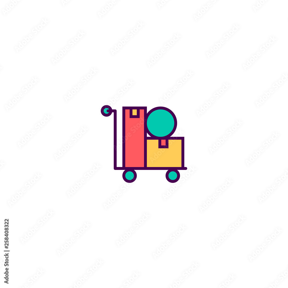 delivery cart icon line design. Business icon vector design
