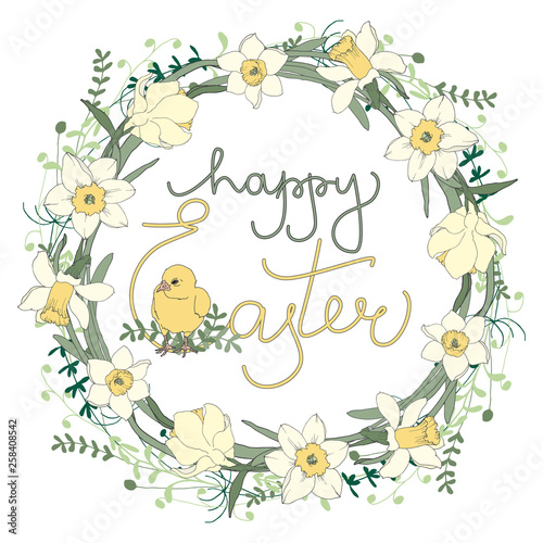 easter floral frame