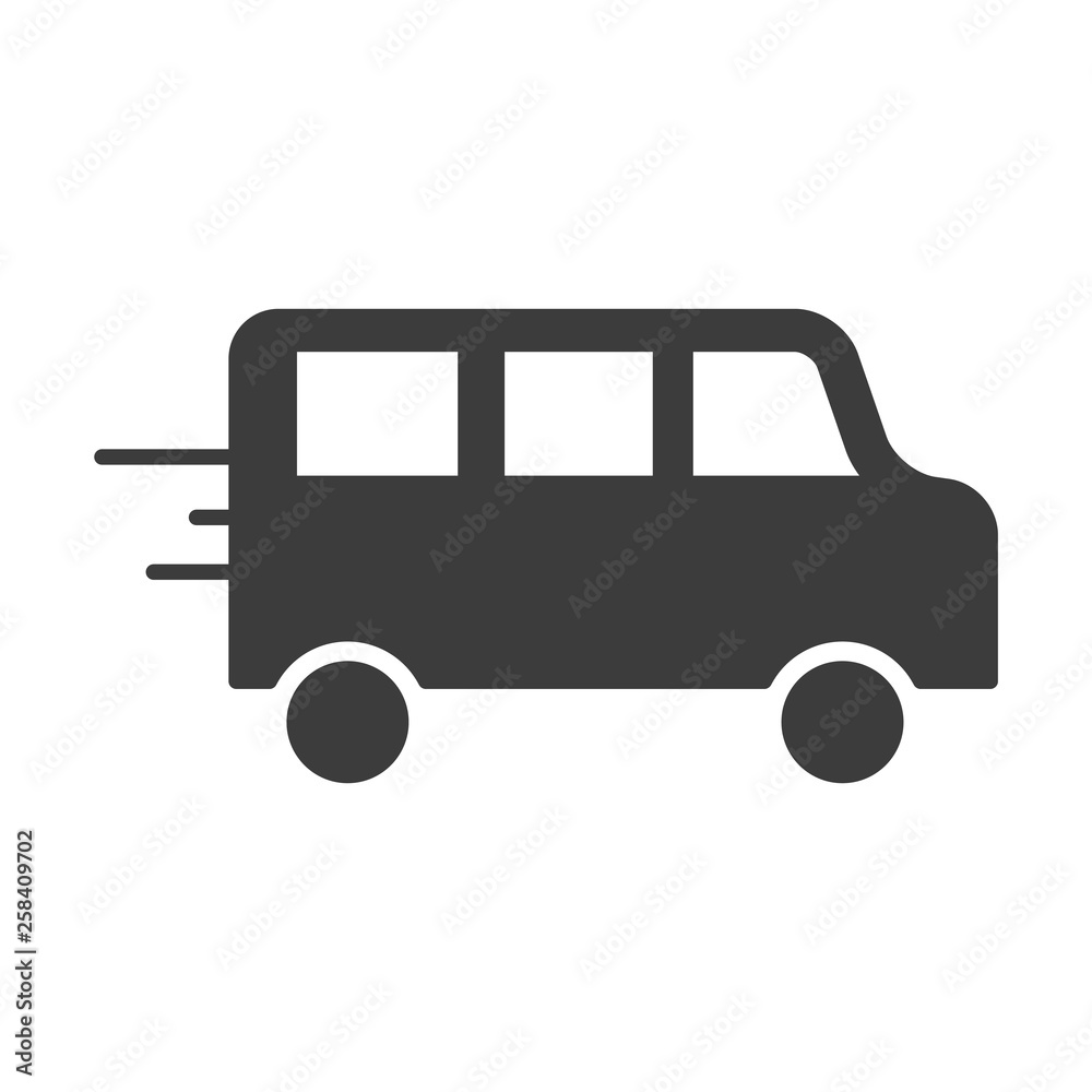 Bus vector icon in modern flat style isolated. Bus can support is good for your web design.