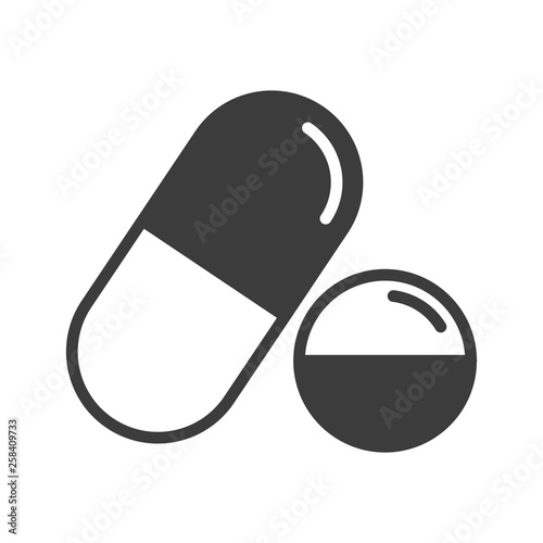 Pills vector icon in modern flat style isolated. Pills can support is good for your web design.