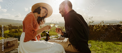 Romantic couple spending time together on a date