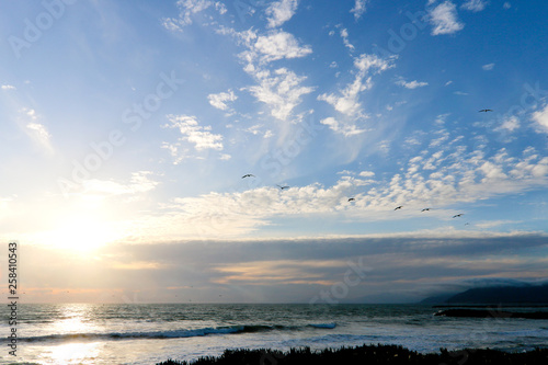 Surfers Knoll beach in Ventura at Sunset