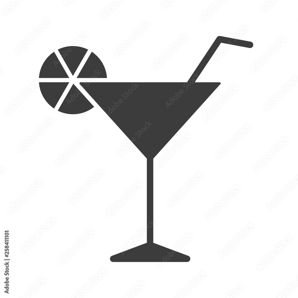 Cocktail vector icon in modern flat style isolated. Cocktail can support is good for your web design.