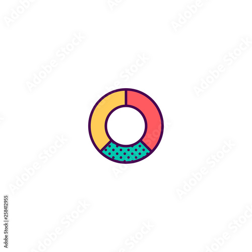 pie chart icon line design. Business icon vector design