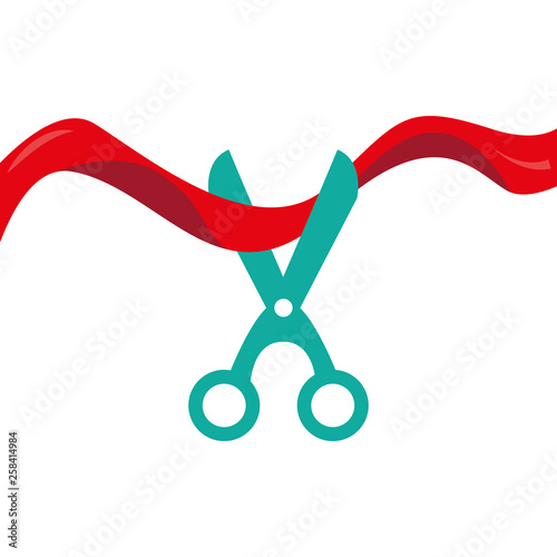 scissors cutting ribbon