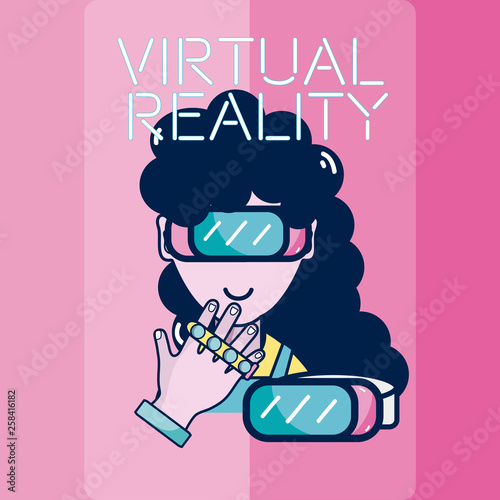 Virtual Reality technology cartoons