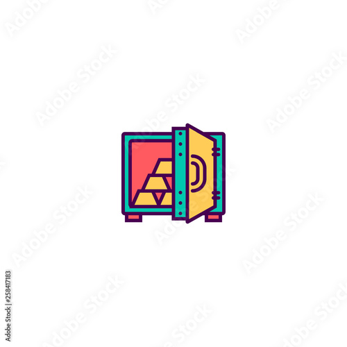 safebox icon line design. Business icon vector design