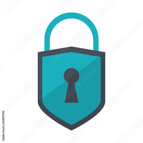 Padlock security symbol isolated