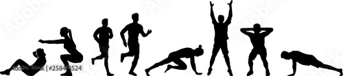 People Fitness Workout Silhoutte photo