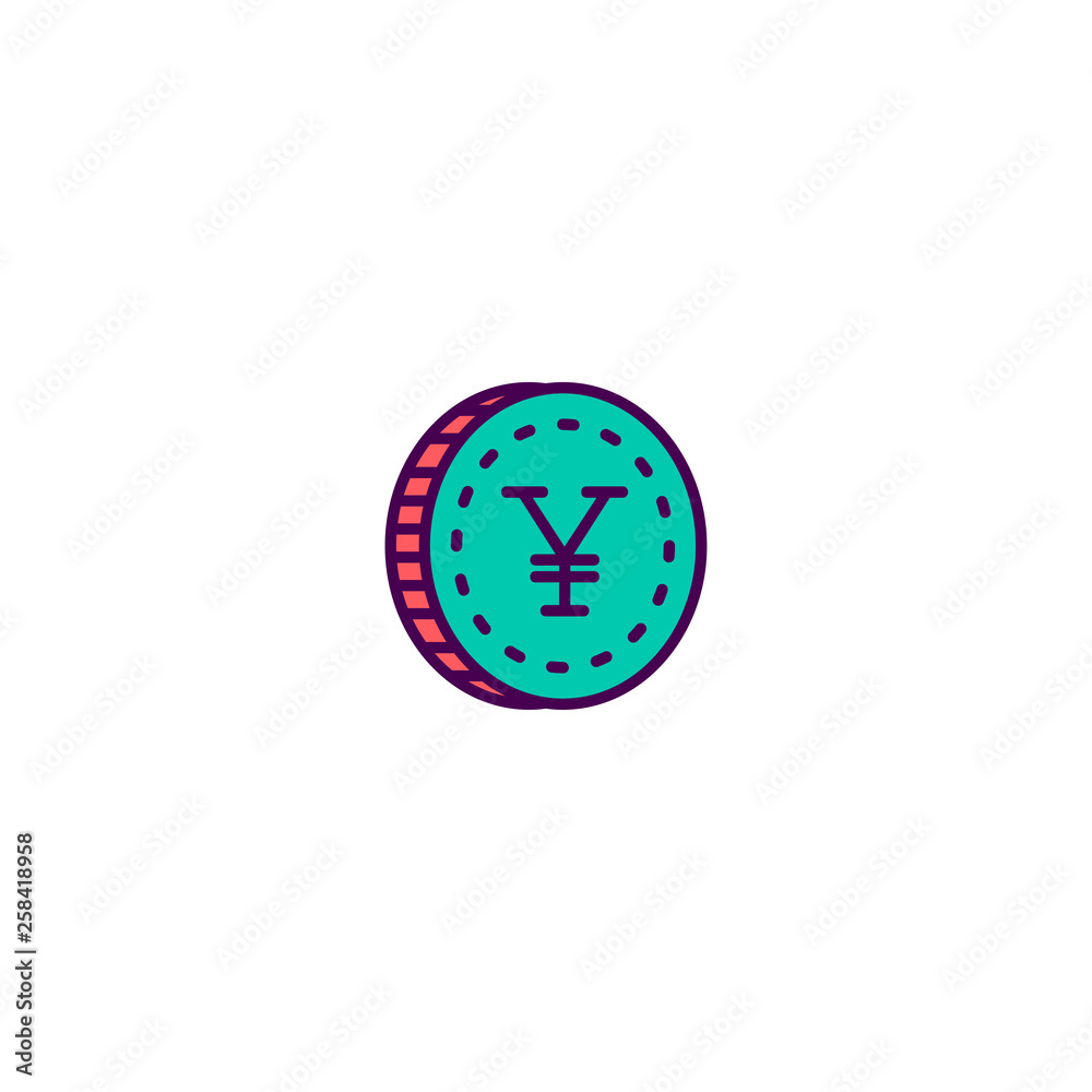 yen icon line design. Business icon vector design yen icon line design. Business icon vector design
