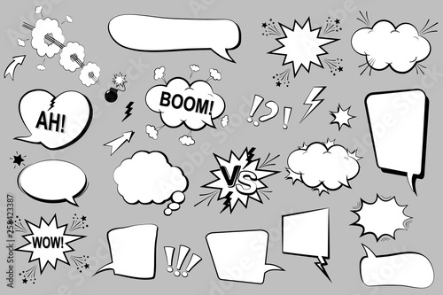 Pop art retro comic speech bubbles. Vector