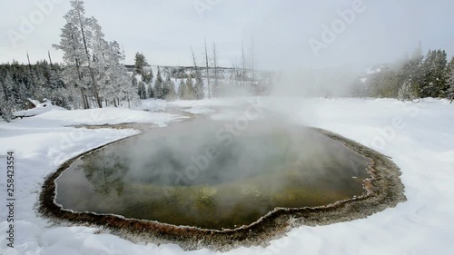 Geyser in winter photo